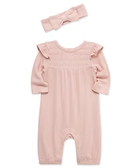 Little Me Baby Girls Jumpsuit & Headband Set