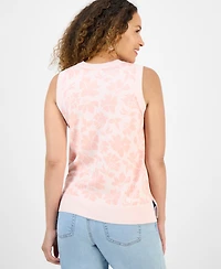 Style & Co Petite Sleeveless Floral-Print Sweater, Exclusively at Macy's