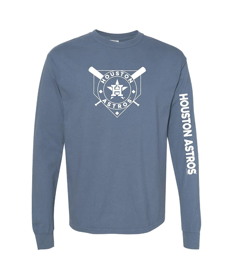 Soft as a Grape Women's Navy Houston Astros Pigment Dye Long Sleeve T-Shirt