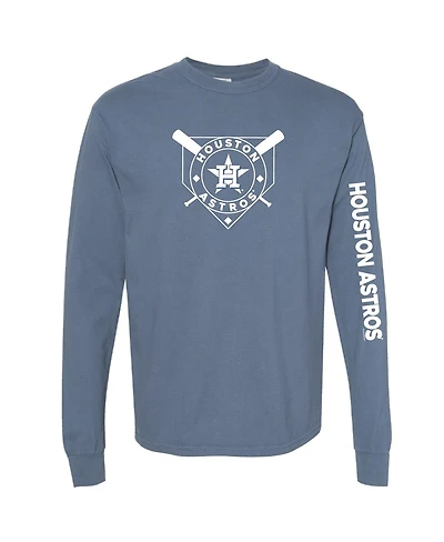 Soft as a Grape Women's Navy Houston Astros Pigment Dye Long Sleeve T-Shirt
