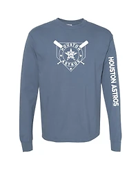 Soft as a Grape Women's Navy Houston Astros Pigment Dye Long Sleeve T-Shirt