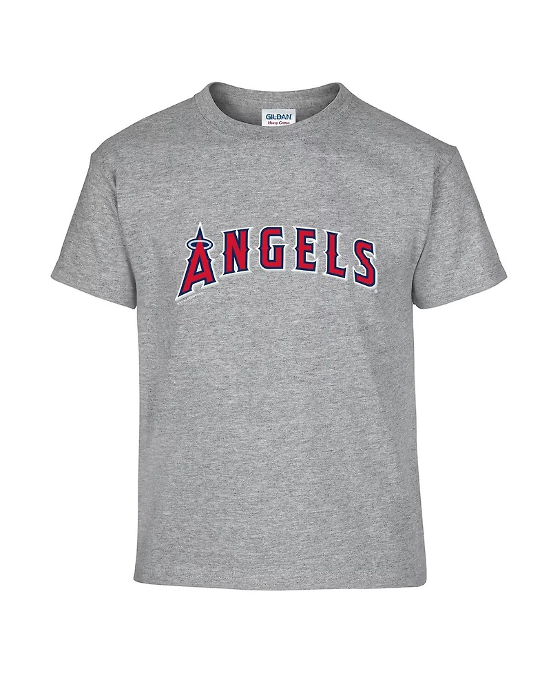 Soft as a Grape Big Boys and Girls 2-Pack Red/Gray Los Angeles Angels T-Shirt Set