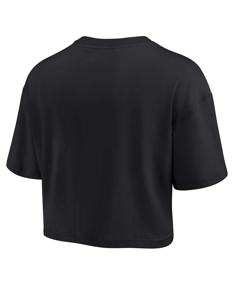 Fanatics Women's Black Chicago Bulls Elements Super Soft Boxy Cropped T-Shirt