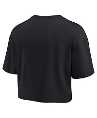 Fanatics Women's Black Chicago Bulls Elements Super Soft Boxy Cropped T-Shirt