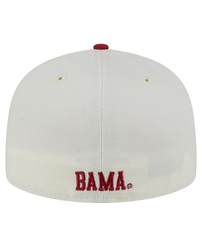 New Era Men's Cream Alabama Crimson Tide Chrome 59FIFTY Fitted Hat