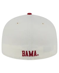 New Era Men's Cream Alabama Crimson Tide Chrome 59FIFTY Fitted Hat