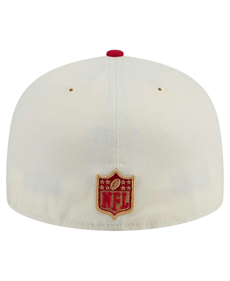 New Era Men's White/Scarlet San Francisco 49ers Main 59FIFTY Fitted Hat