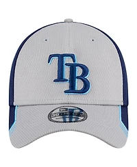 New Era Men's Gray/Navy Tampa Bay Rays Visor Trim 39THIRTY Flex Hat