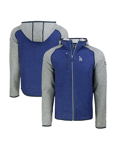 Cutter & Buck Men's Royal/Heather Gray Los Angeles Dodgers Mainsail Full-Zip Hooded Jacket