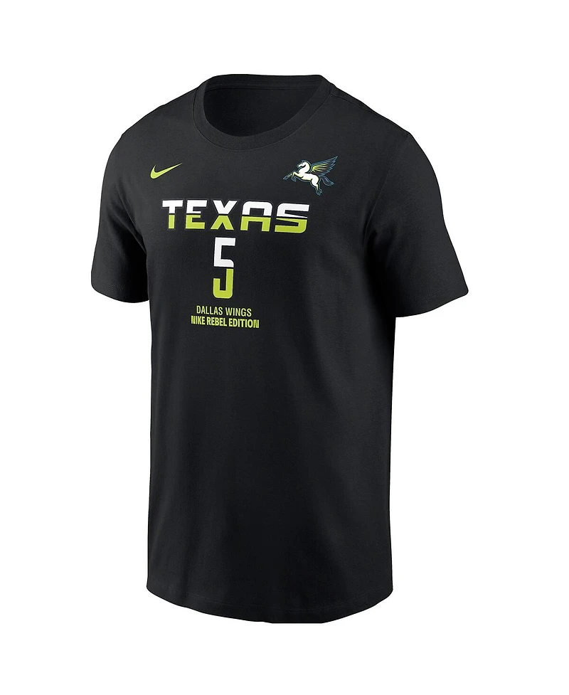 Nike Men's Paige Bueckers Black Dallas Wings 2025 Wnba Draft Rebel Edition Name Number T-Shirt