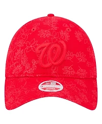 New Era Women's Red Washington Nationals Tonal Floral 9TWENTY Adjustable Hat