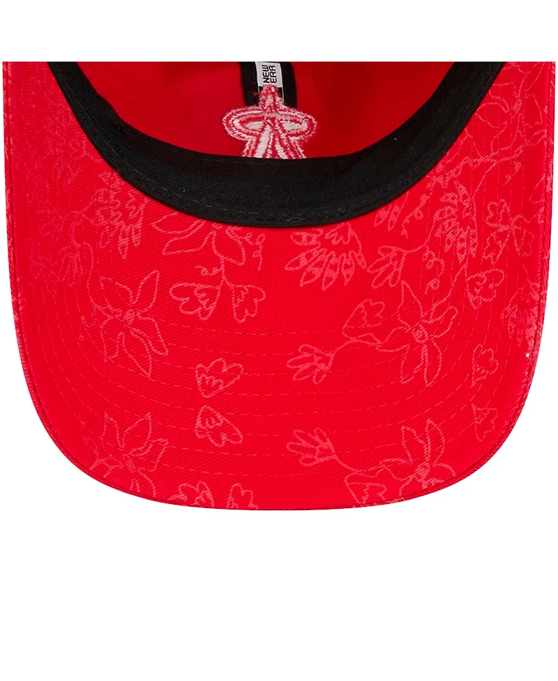 New Era Women's Red Los Angeles Angels Tonal Floral 9TWENTY Adjustable Hat