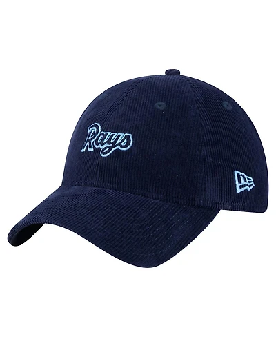 New Era Women's Navy Tampa Bay Rays Corduroy 9TWENTY Adjustable Hat