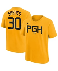 Nike Big Boys and Girls Paul Skenes Gold Pittsburgh Pirates Fuse City Connect Name Number T-Shirt
