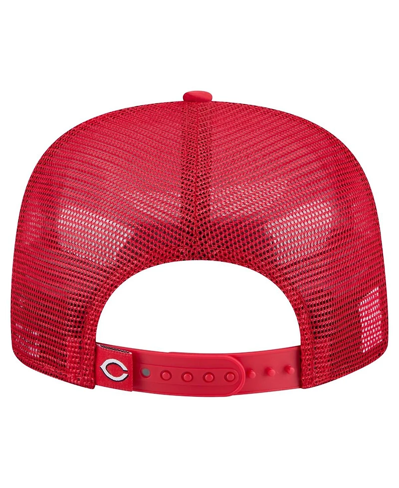 New Era Men's Red Cincinnati Reds Retro Satin Script Golfer Adjustable Hat