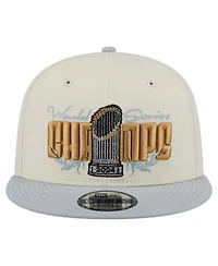 New Era Men's White Los Angeles Dodgers 2024 World Series Champions Parade Takedown 9FIFTY Snapback Hat