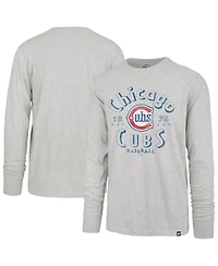 '47 Brand Men's Gray Chicago Cubs Circle Change Franklin Long Sleeve T-Shirt