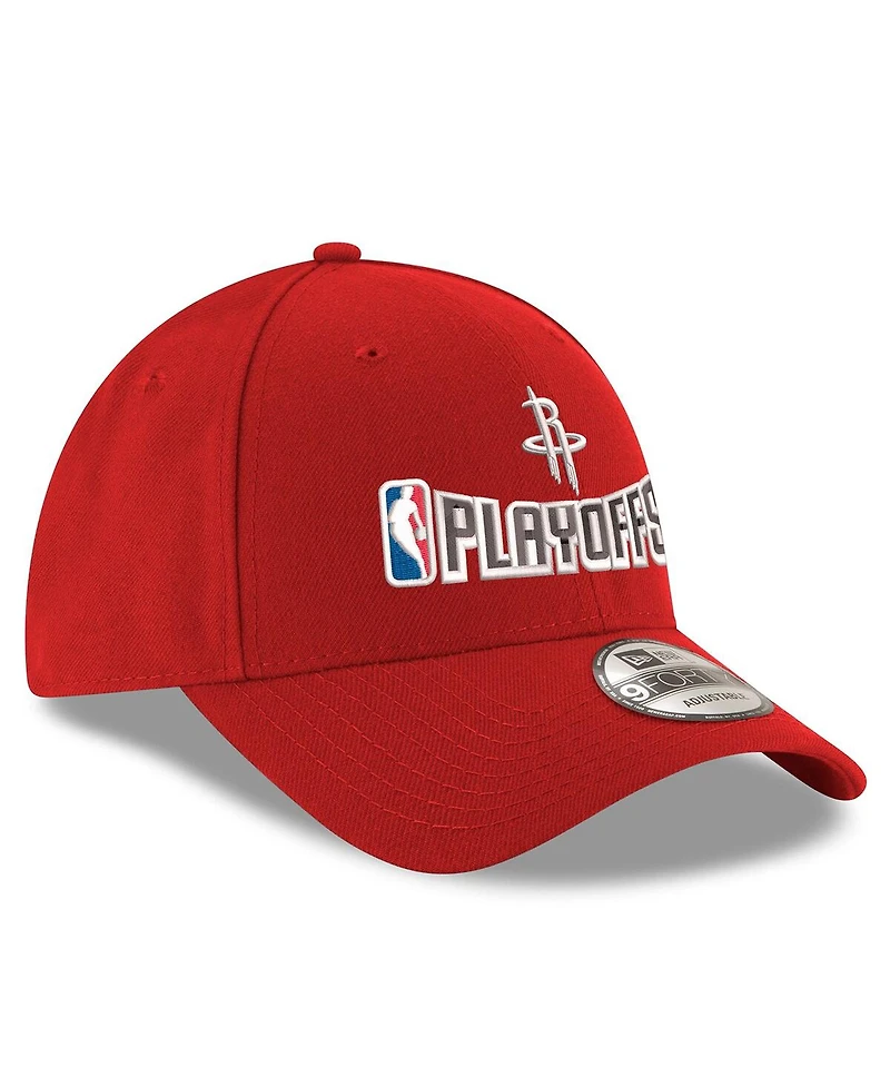 New Era Men's Red Houston Rockets 2025 Nba Playoffs 9FORTY Adjustable Hat