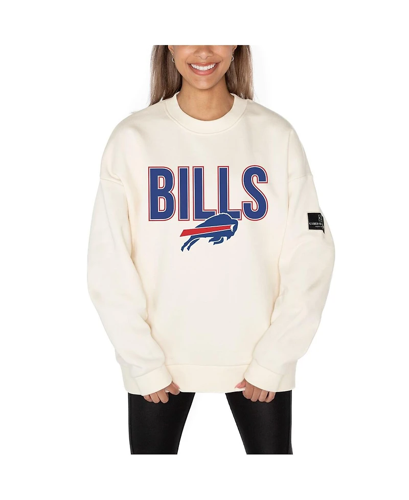 Gameday Couture Women's Cream Buffalo Bills Premium Fleece Drop Shoulder Pullover Sweatshirt