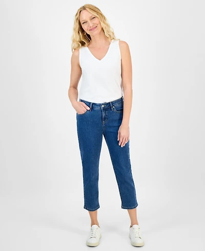 Style & Co Women's Mid-Rise Straight Leg Ankle Jeans, Exclusively at Macy's