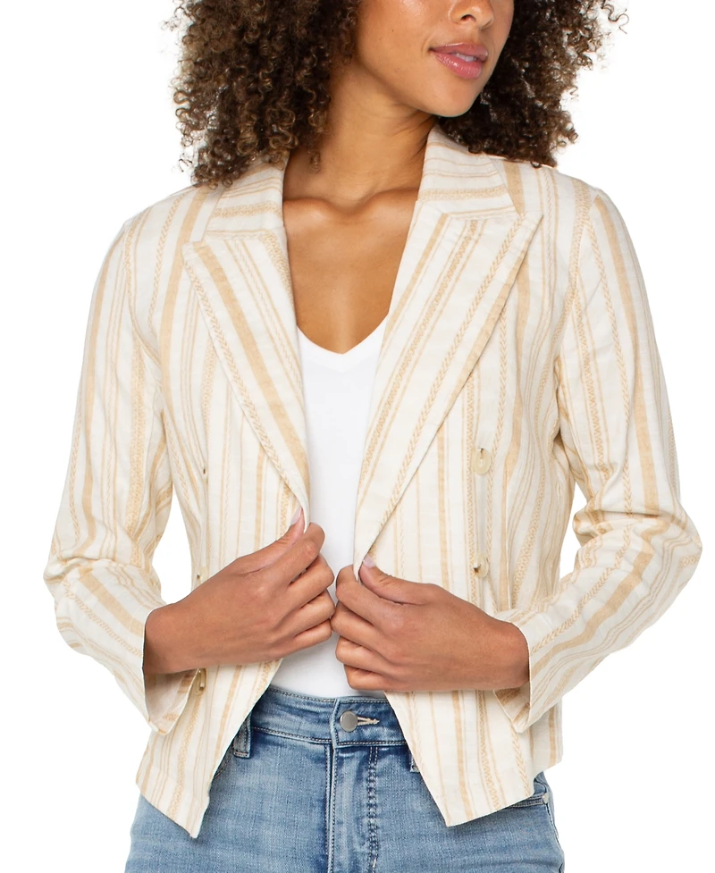Liverpool Los Angeles Women's Striped Open Front Blazer