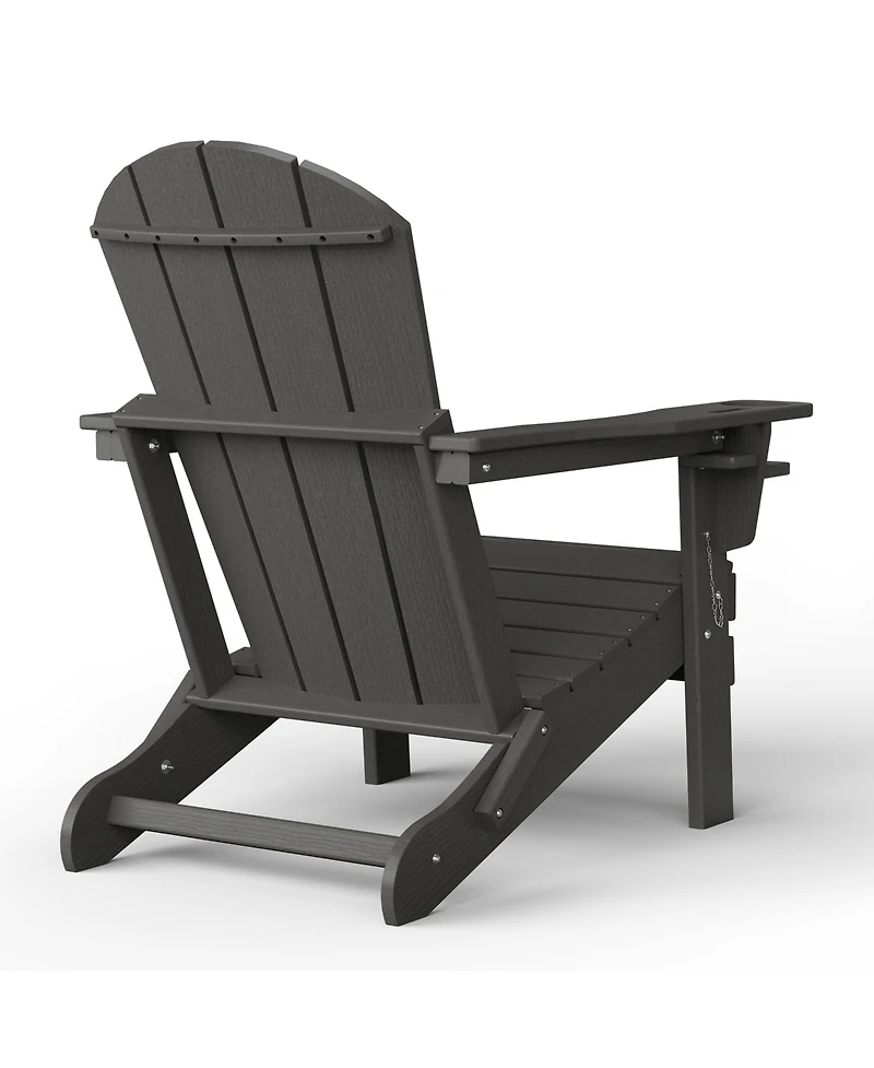 Outdoor Patio Hdpe Resin Adirondack Chair With Cup Holder and Phone