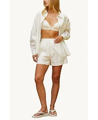 Crescent Women's Jaz Button up & Boxer Shorts Three Piece Set