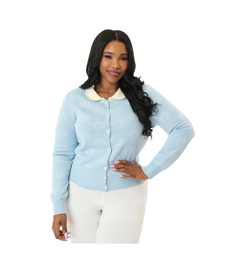 Unique Vintage Plus Collared Knit Cardigan