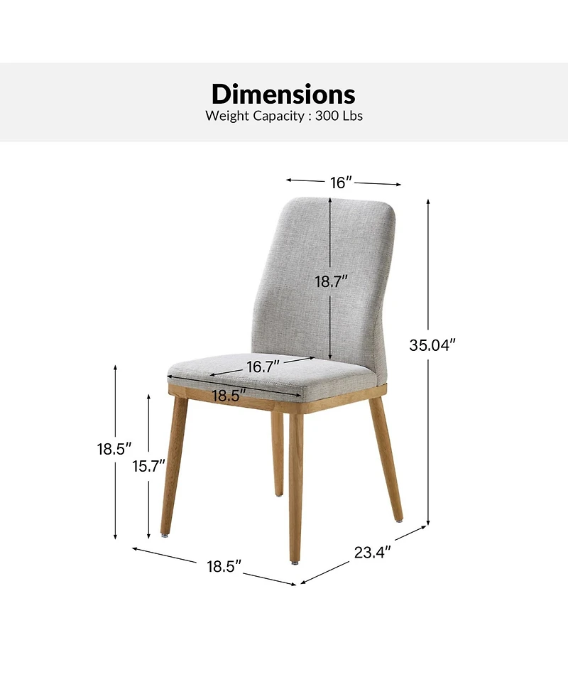 Luis Easy to Assemble and Ergonomic Dining Chair ,Set of 2