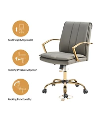 Gabriela Modern Rocking Tilting Office Chair with 360-degree Swivel Base