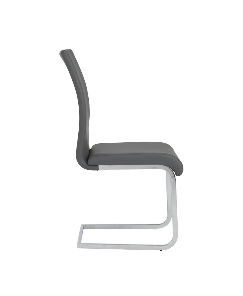 Set of 4 Faux Leather Long Back Cantilever Chairs for Dining Room or Office