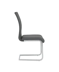 Set of 4 Faux Leather Long Back Cantilever Chairs for Dining Room or Office