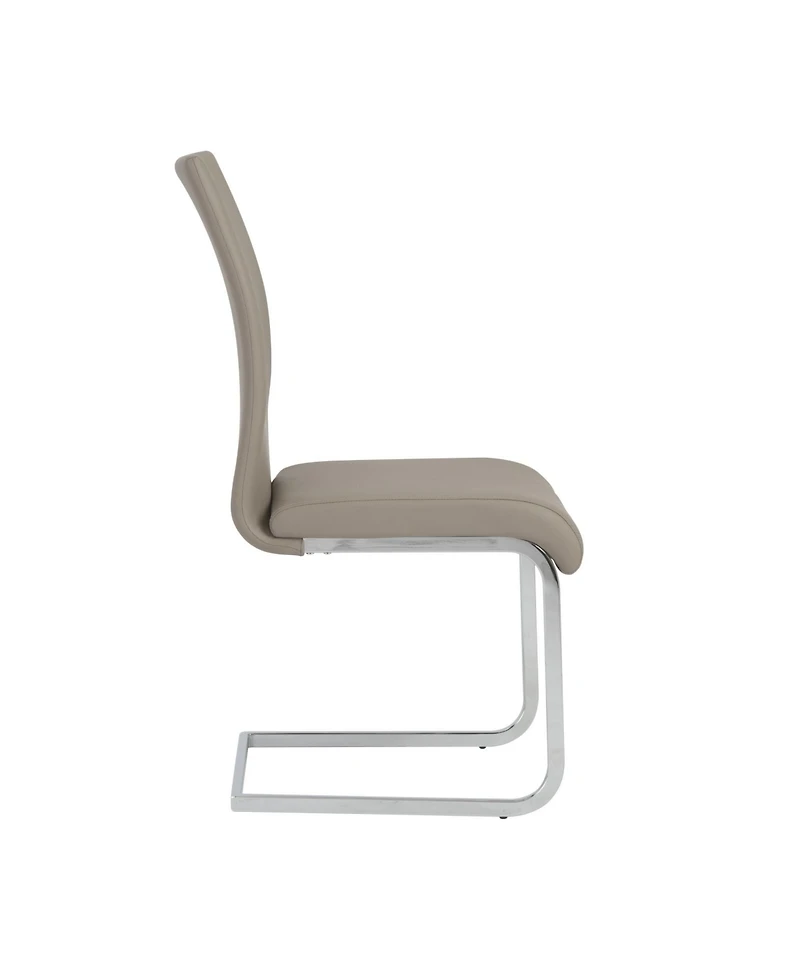 Set of 4 Faux Leather Long Back Cantilever Chairs for Dining Room or Office