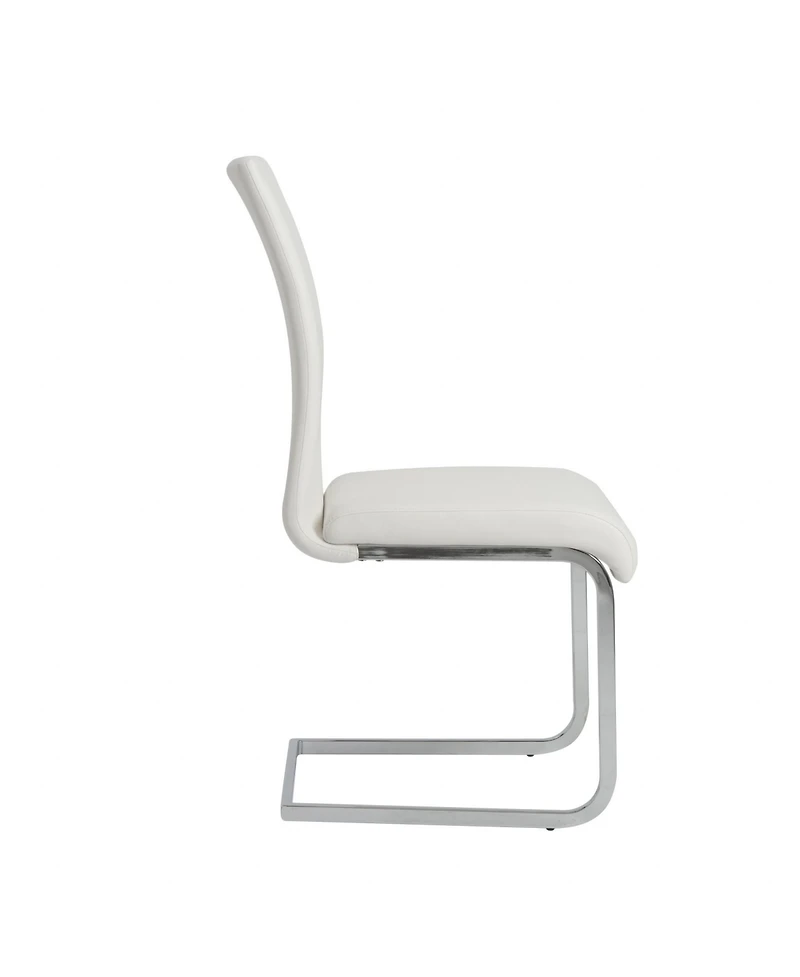 Set of 4 Faux Leather Long Back Cantilever Chairs for Dining Room or Office