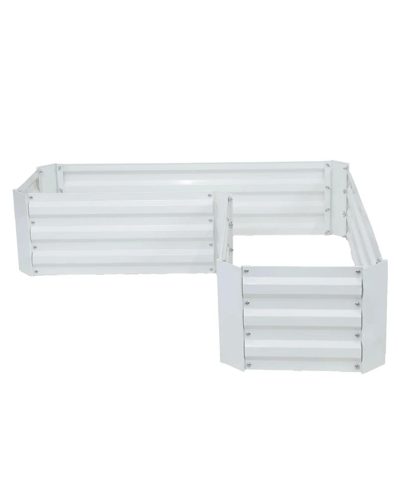 Galvanized Steel L-Shaped Raised Garden Bed