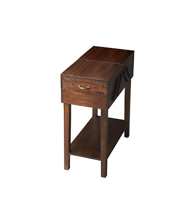 Solid Wood Rectangular End Table With Drawer And Shelf