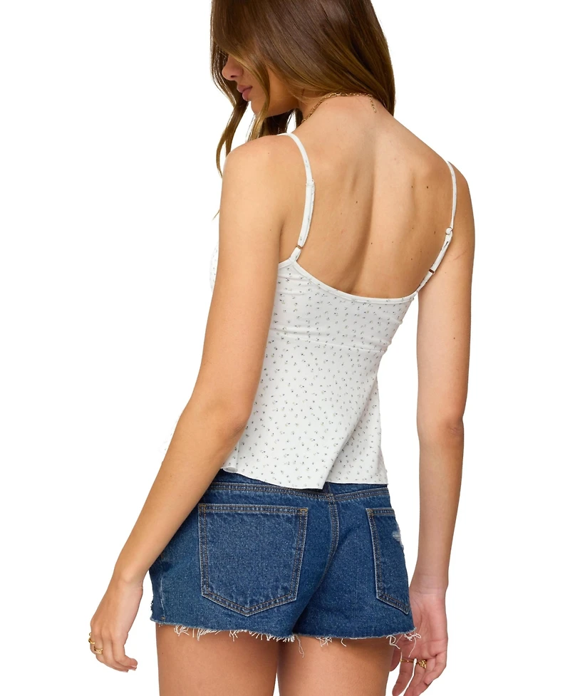 Edikted Women's Kelli Floral Babydoll Tank Top
