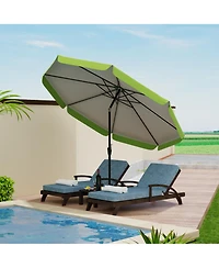 10 ft tassel umbrella, outdoor umbrella with tilt and crank for garden, deck, backyard, pool and beach, green