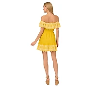 Adrianna by Papell Women's Cotton Ruffled Dress