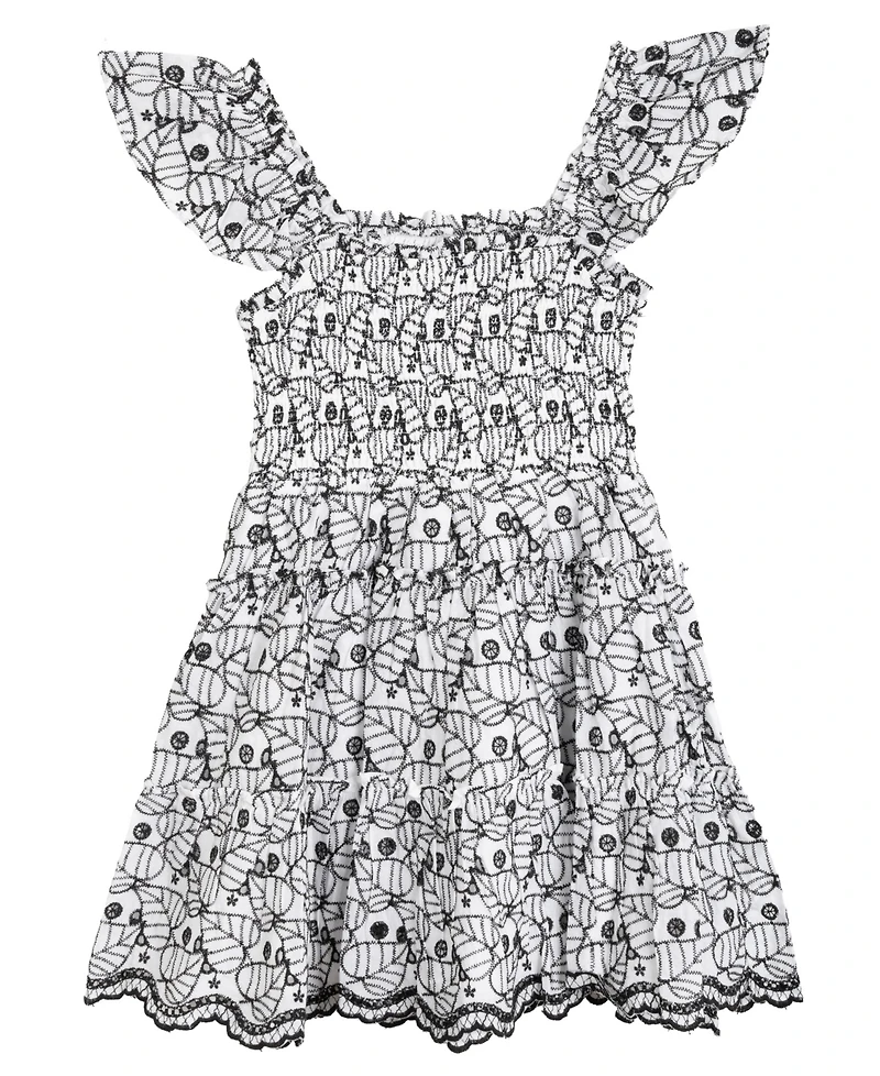 Rare Editions Big Girls Enlarged Leaf Eyelet Dress