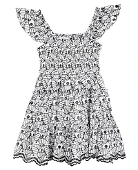 Rare Editions Big Girls Enlarged Leaf Eyelet Dress