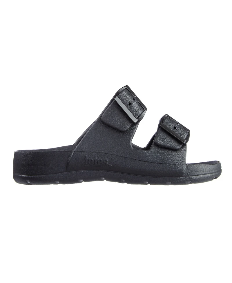 Totes Men's Double Buckle Adjustable Slides