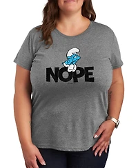 Hybrid Apparel Plus The Smurfs Nope Graphic T-Shirt