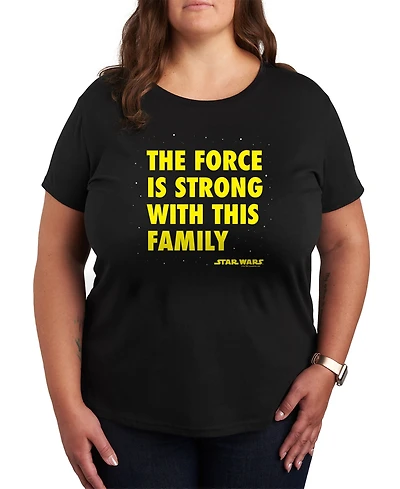 Hybrid Apparel Plus Star Wars The Force is Strong Short Sleeve T-Shirt