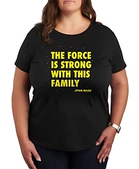 Hybrid Apparel Plus Star Wars The Force is Strong Short Sleeve T-Shirt