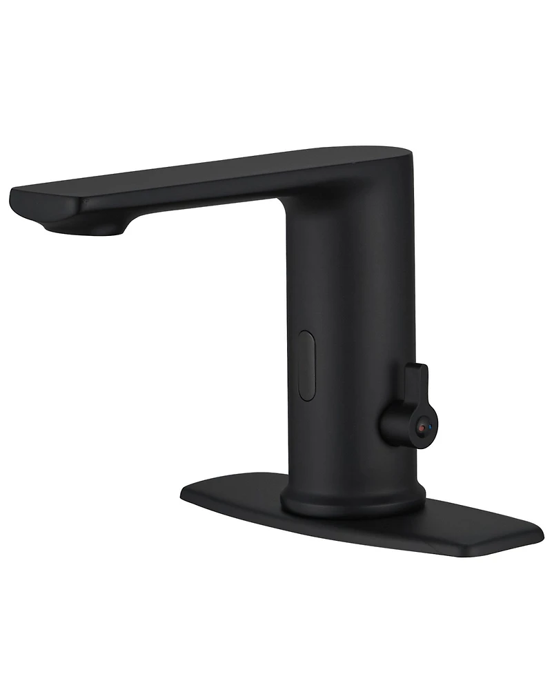 Automatic Sensor Touchless Single Hole Bathroom Sink Faucet With Temperature Mixing Valve