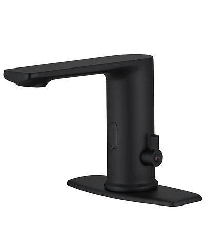 Automatic Sensor Touchless Single Hole Bathroom Sink Faucet With Temperature Mixing Valve
