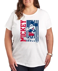 Hybrid Apparel Plus Disney Mickey American Flag Graphic T-Shirt