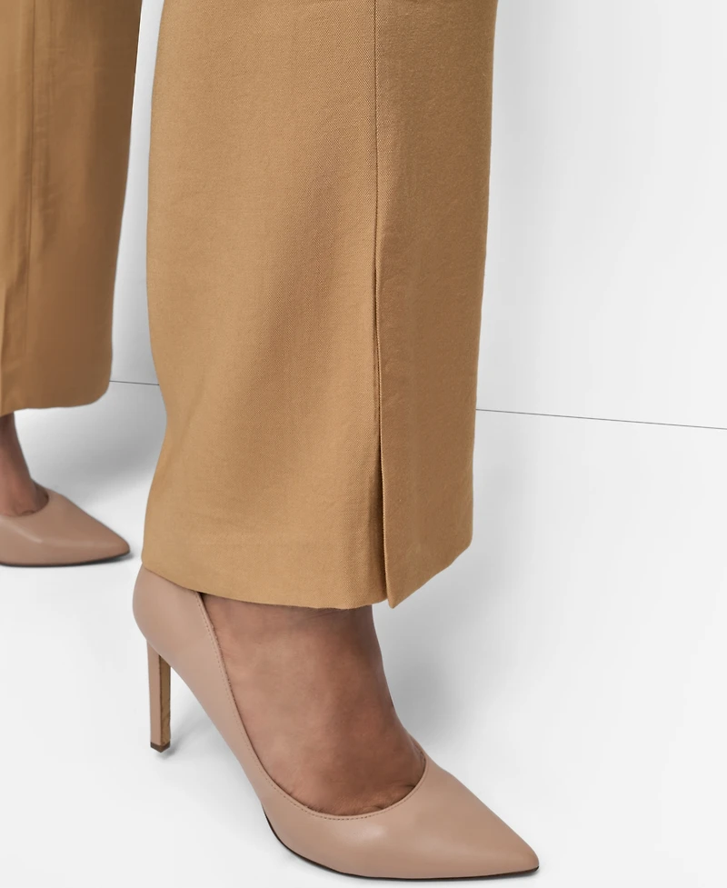 Dkny Plus Sueded Canvas High-Rise Pants