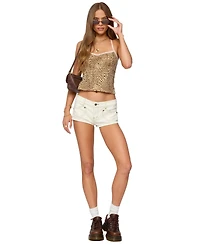 Edikted Women's Hearts Low Rise Micro Denim Shorts